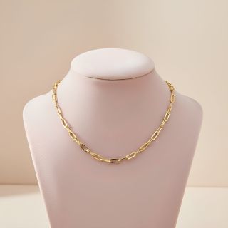 Luxusní zlatý náhrdelník který se stane ozdobou každé ženy. Velká oka náhrdelníku se krásně doplňují s ploškami žlutého...